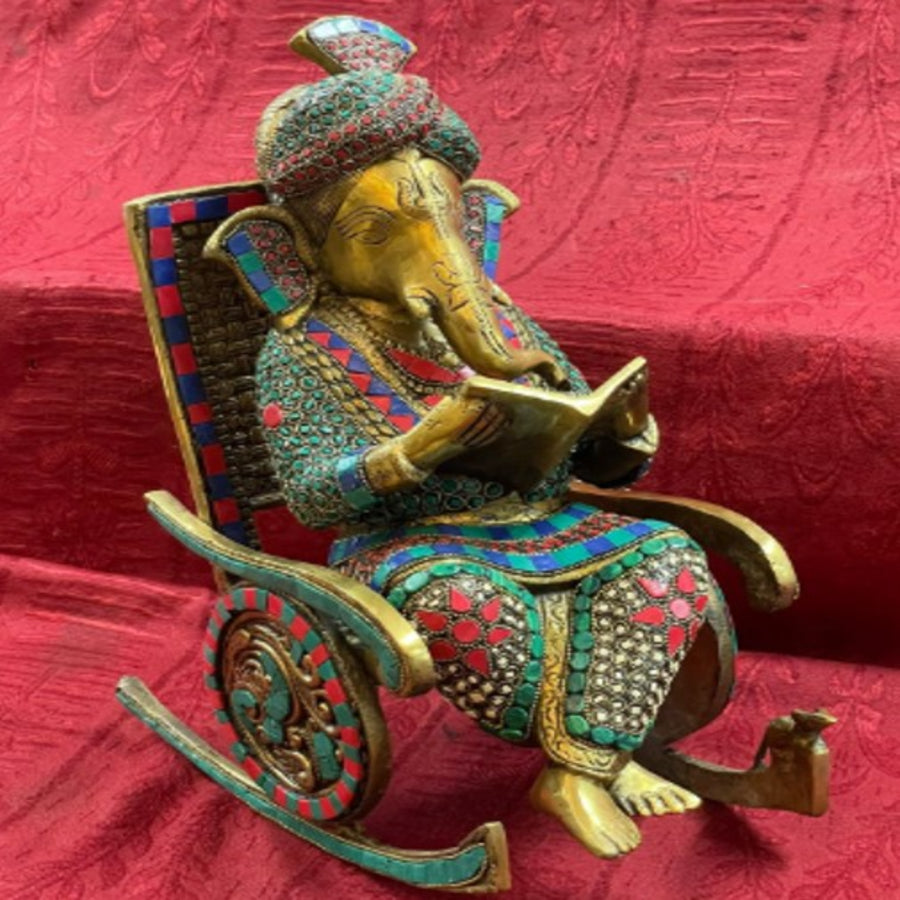 BRASS000012 - Ganesha on Chair (Brass)