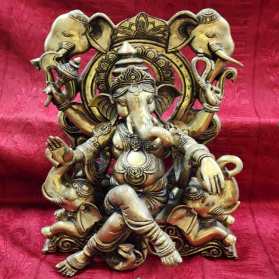 BRASS000004 - Relaxed Ganesha (Brass)