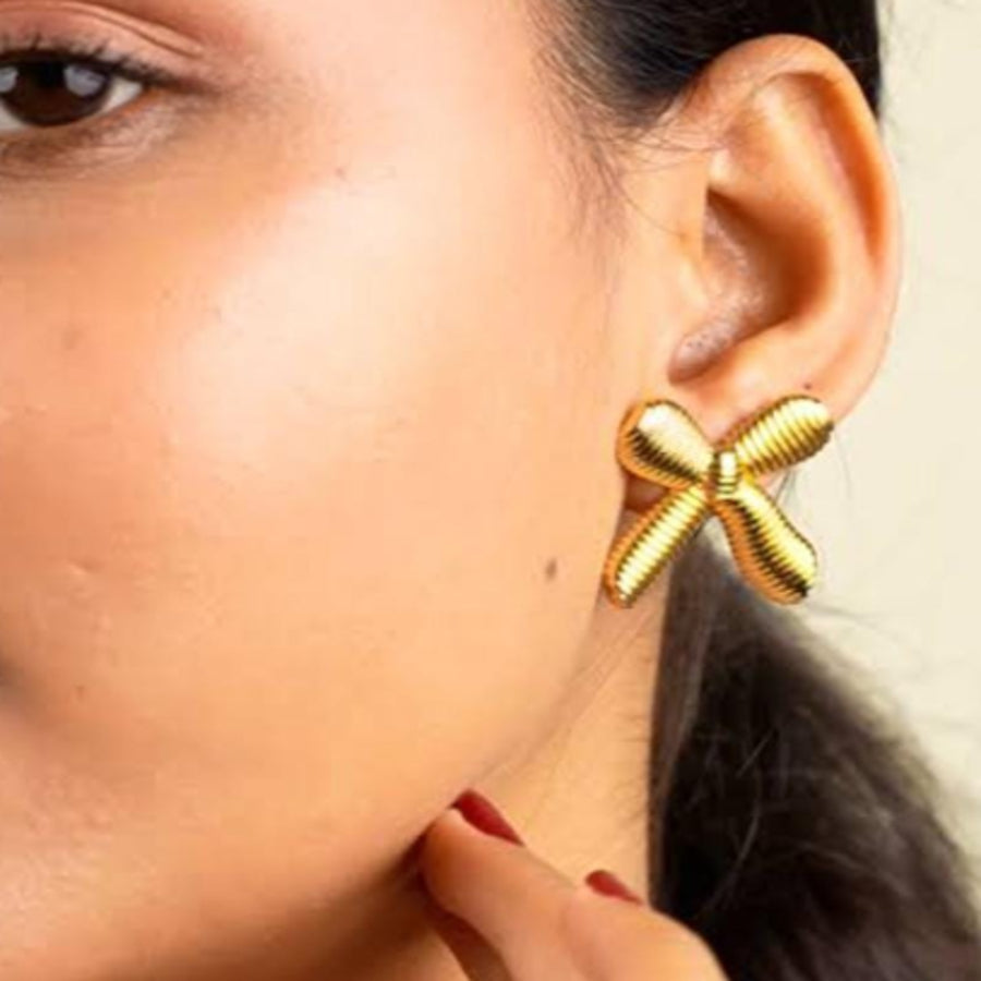 ER000014 - Gold Plated Earring - Bow Tie