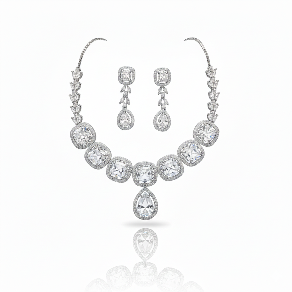 NL000063 - Midnight Majesty Halo Necklace Set