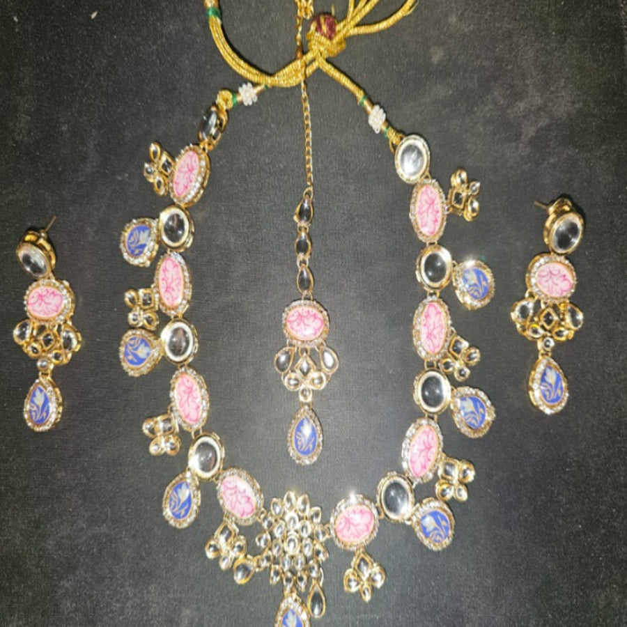 NL000023 - Necklace Set - Pink & Blue