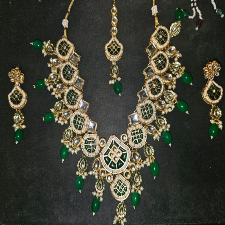 NL000024 - Necklace Set - Green Pearls