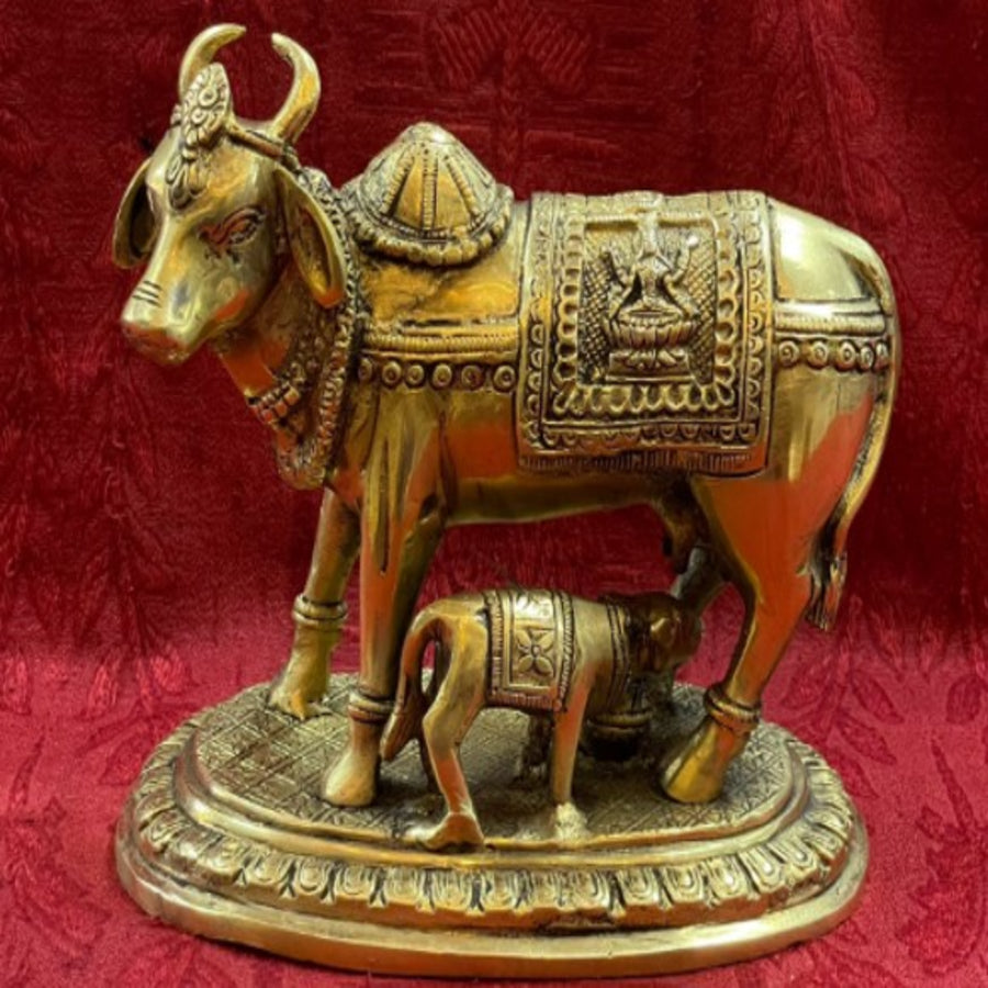 BRASS000010 - Cow feeding the Calf (Brass)