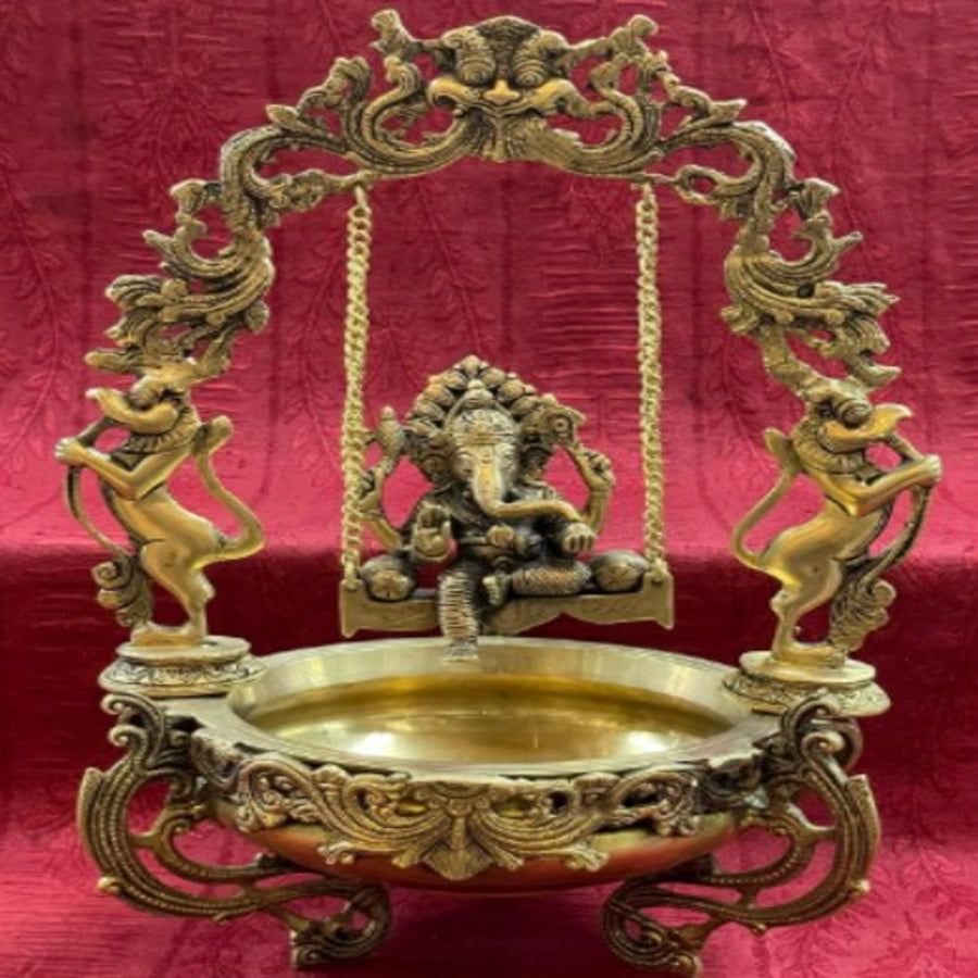 BRASS000007 - Swinging Ganesha Lamp (Brass)
