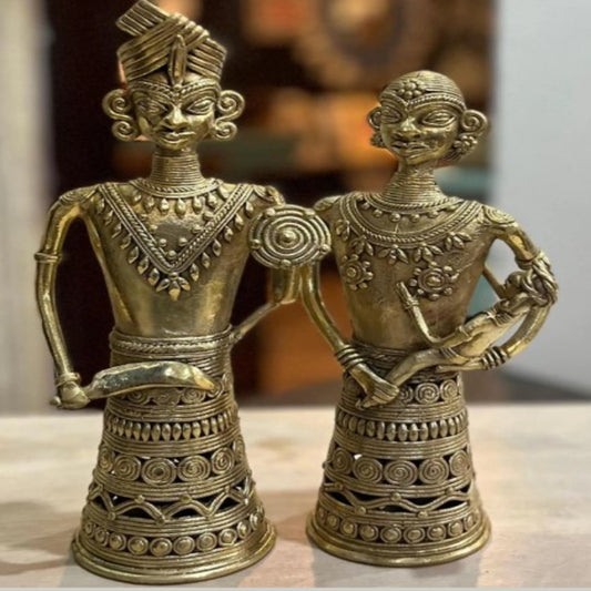 BRASS000016 - The Regal Duo – Tribal Brass Figurines