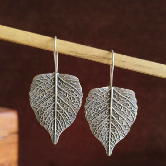 ER000050 - Oxidized Pan Shape Hook Earrings