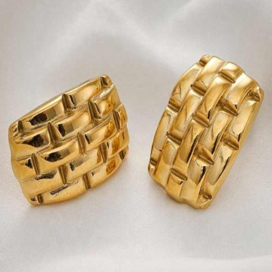 ER000015 - Gold Plated Earring - Brick Wall