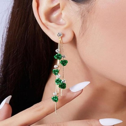 ER000017 - Korean Earring - Hanging Rose
