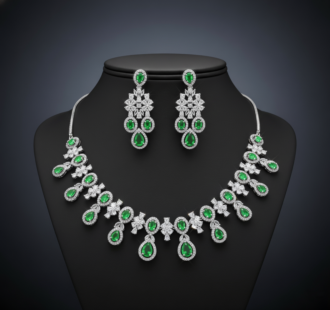 NL000057 - Emerald Celeste Radiance Necklace Set