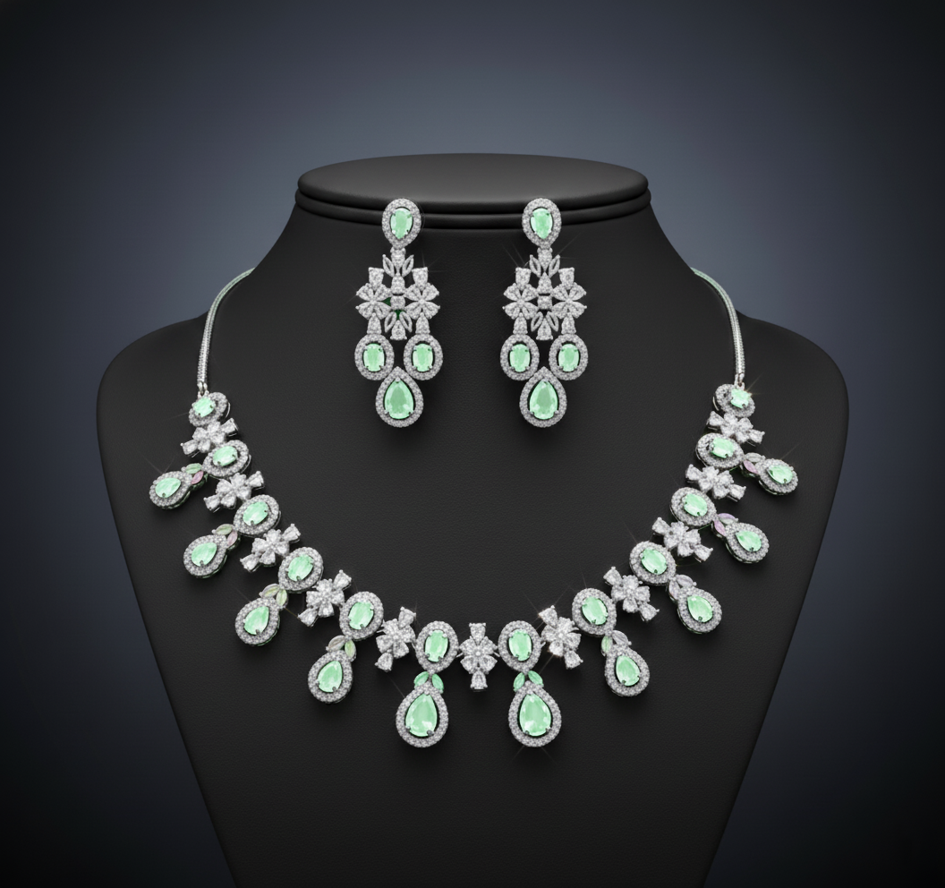 NL000057 - Emerald Celeste Radiance Necklace Set