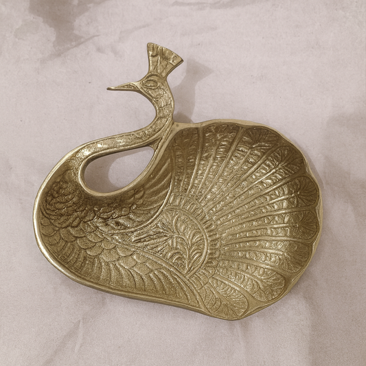 HD000033 - Brass Peacock Platter