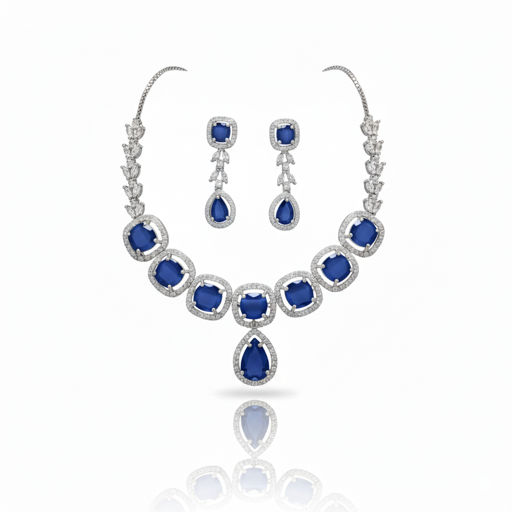 NL000063 - Midnight Majesty Halo Necklace Set