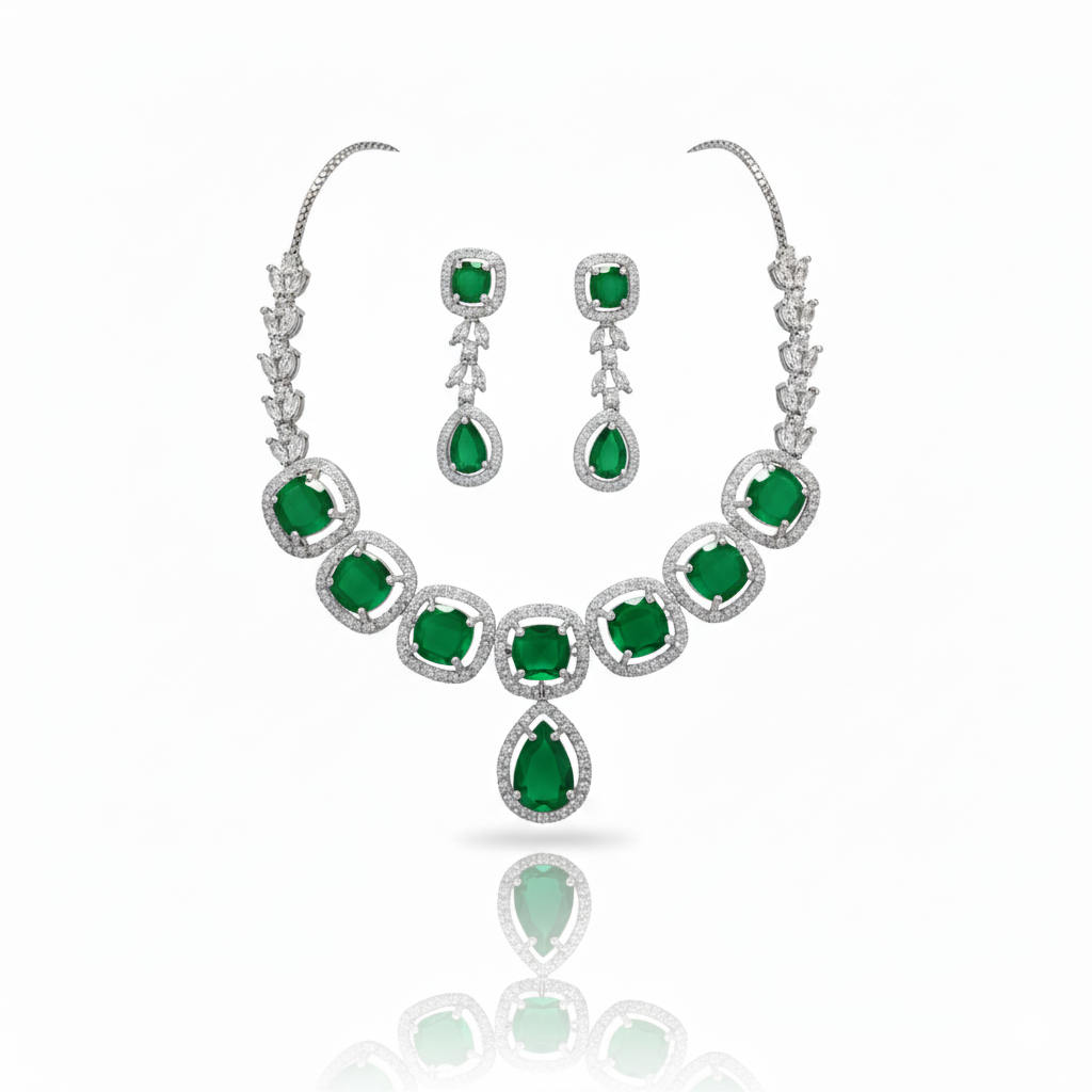 NL000063 - Midnight Majesty Halo Necklace Set