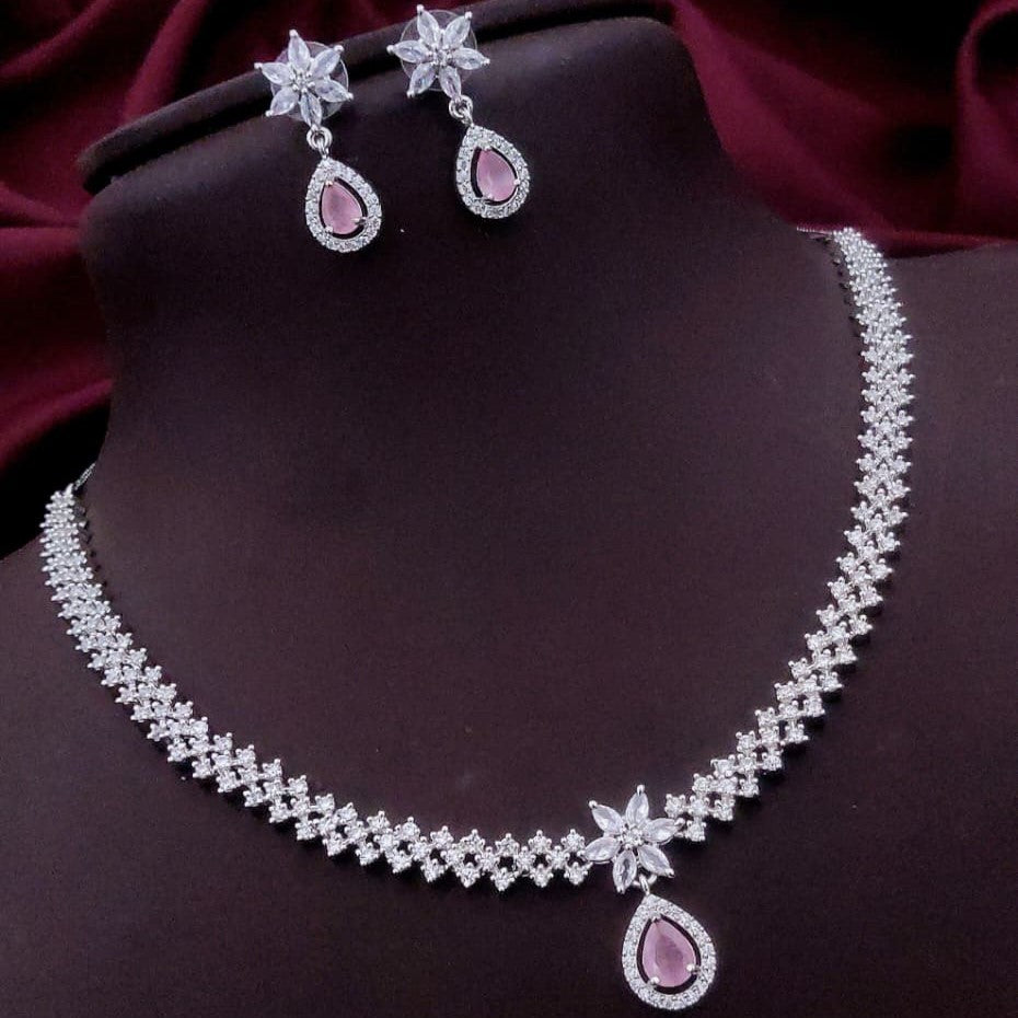 NL000059 - Midnight Petal Drop Necklace Set