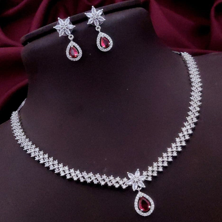 NL000059 - Midnight Petal Drop Necklace Set