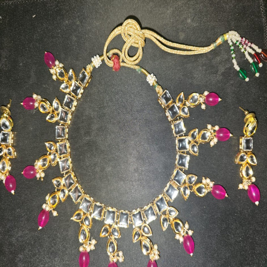 NL000022 - Necklace Set - Pink & White Pearls