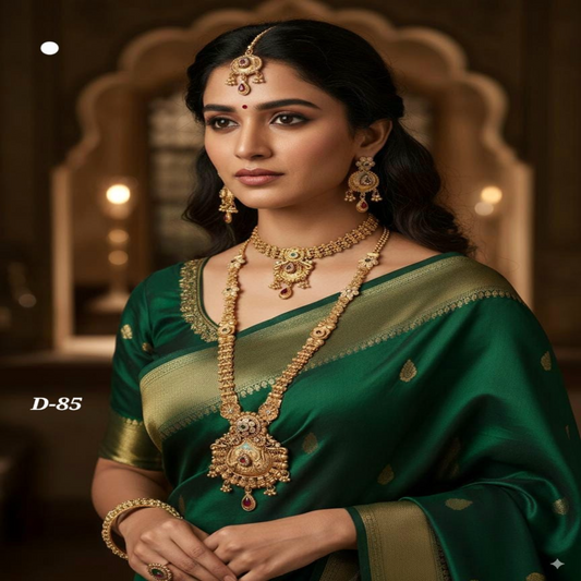 NL000037 - High Gold Rajvadi Necklace Set - D85