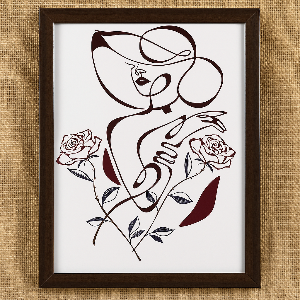 WA000002 - Modern Wall Art - Roses in line